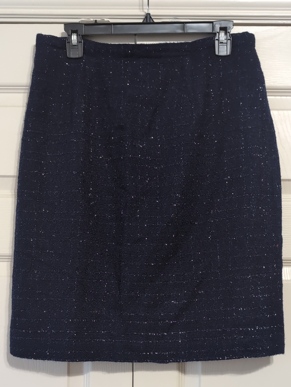 Sparkle Navy Tweed Pencil Skirt